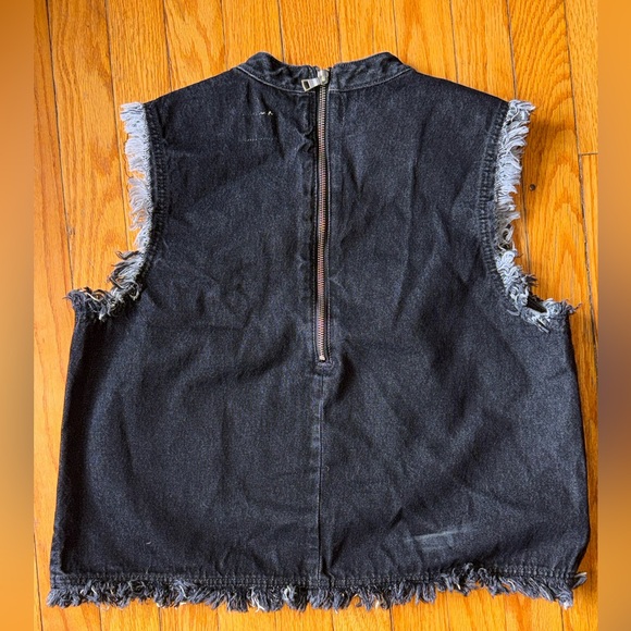 Black denim vest shirt GAP size M - Picture 5 of 8